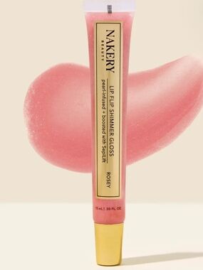Nakery Beauty Lip Flip Shimmer Gloss - Rosey